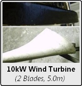 10 kW (13 m/s), 5 Metre Diameter Carbon Fibre Blades