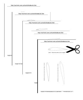 Print the bladecalc plans and cut out each chord section